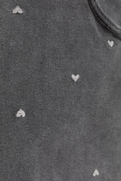 HEART DENIM SKORT LICHTGRIJS