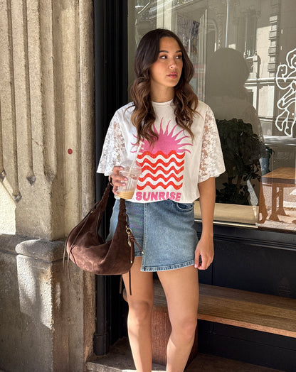 LILLIE DENIM SKORT MID BLAUW