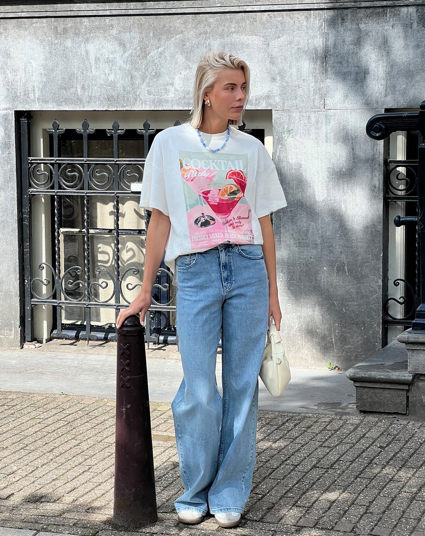 COCKTAIL PARTY OVERSIZED TEE CRÈME