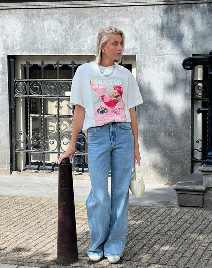 COCKTAIL PARTY OVERSIZED TEE CRÈME