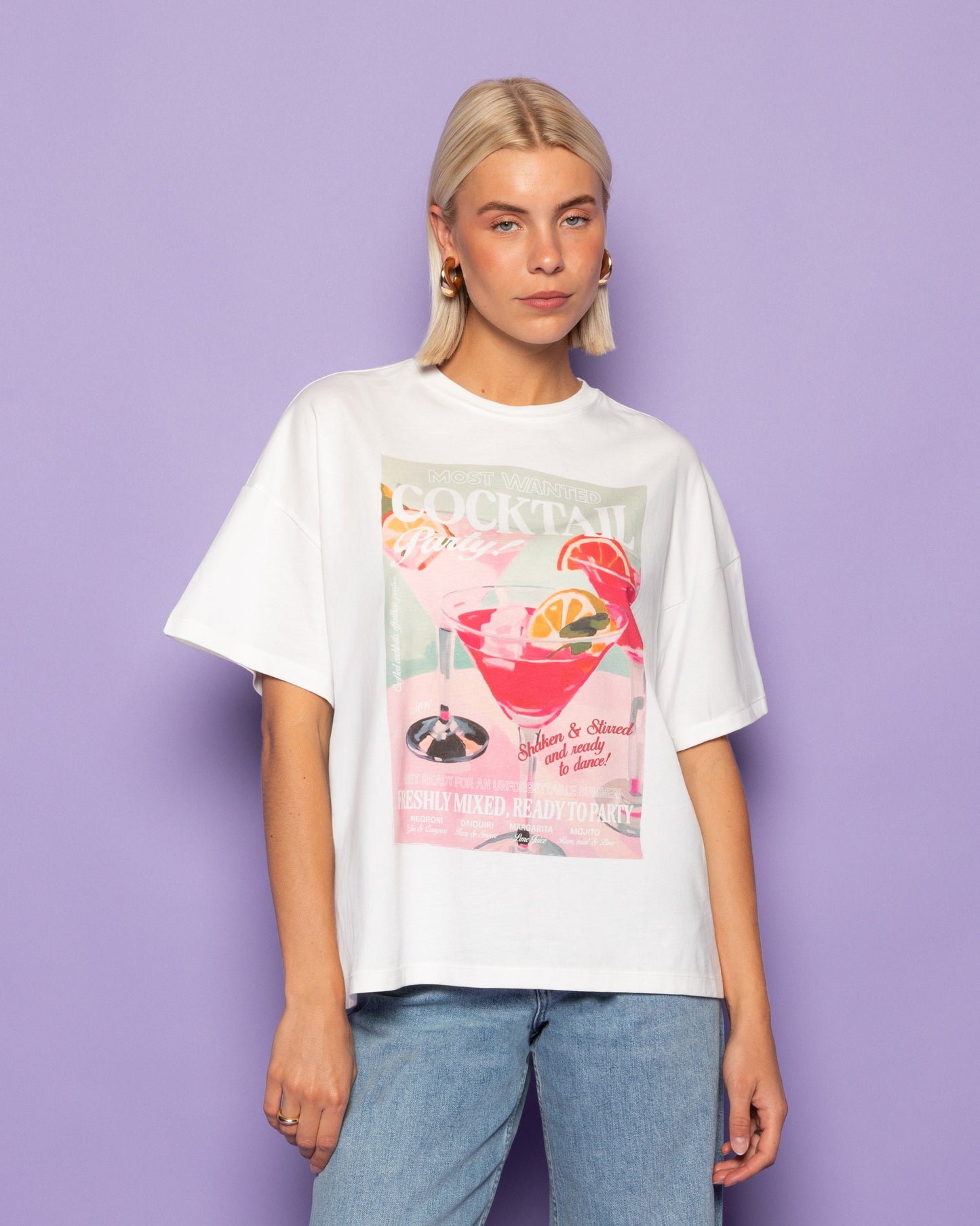 COCKTAIL PARTY OVERSIZED TEE CRÈME