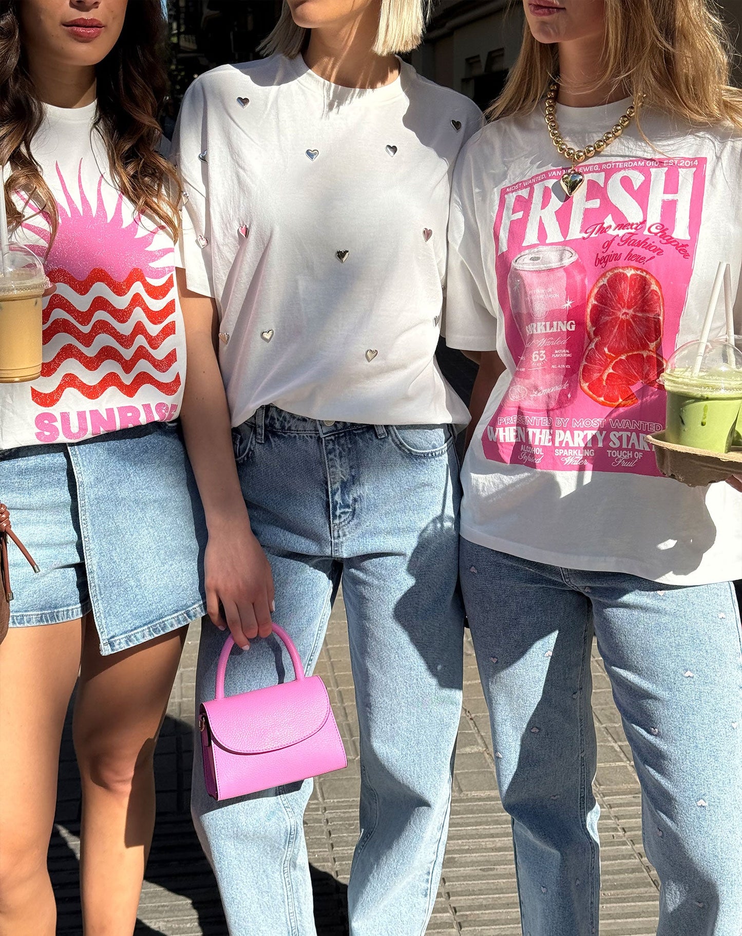 HEART STUD OVERSIZED TEE CRÈME