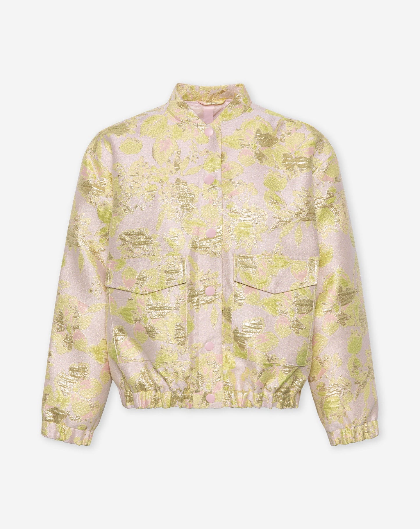 FLOWER JACQUARD BOMBER LICHTGEEL
