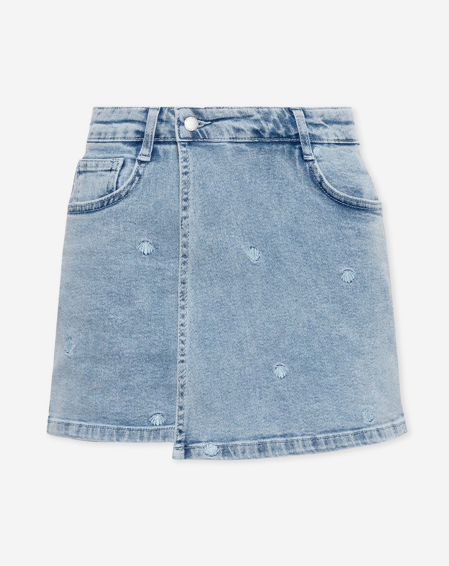 SHELL DENIM SKORT BLAUW