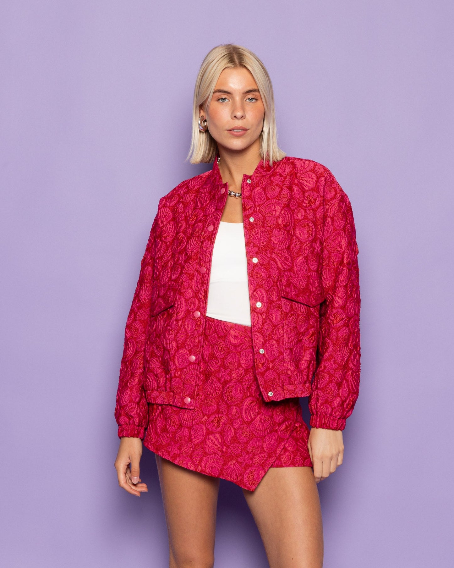 SHELL JACQUARD SKORT ROOD