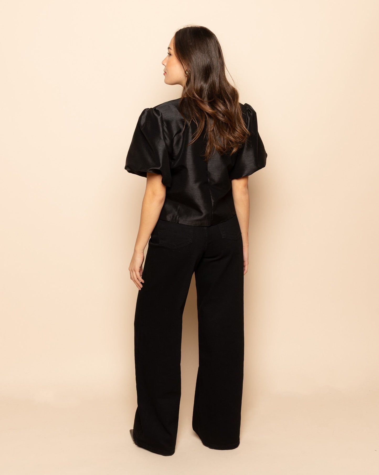COMFORT WIDE LEG JEANS ZWART
