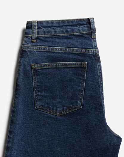 COMFORT WIDE LEG JEANS DONKERBLAUW
