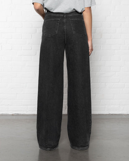 COMFORT WIDE LEG JEANS DONKERGRIJS