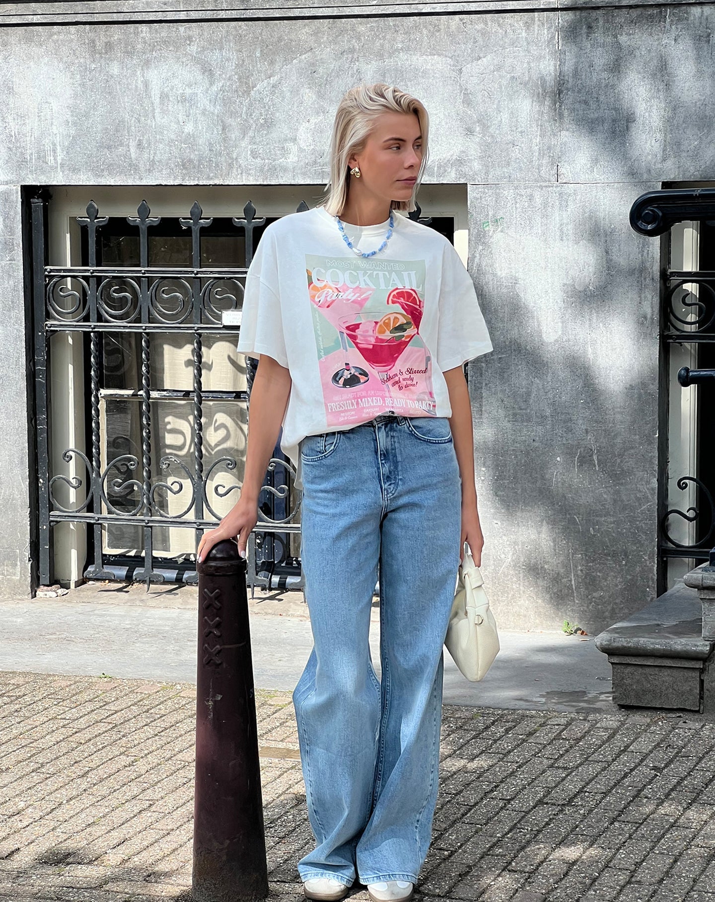 COMFORT WIDE LEG JEANS MID BLAUW