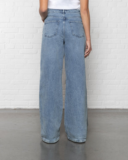 COMFORT WIDE LEG JEANS MID BLAUW