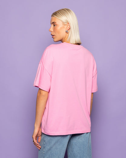 ALL WE NEED IS BEACH OVERSIZED TEE ROZE