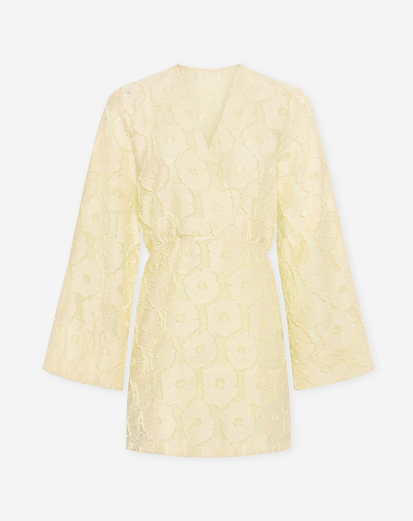 FLUFFY FLOWER JACQUARD KIMONO DRESS BOTERGEEL