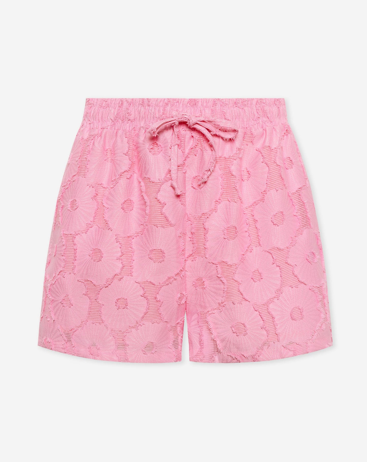 FLUFFY FLOWER JACQUARD SHORTS ROZE