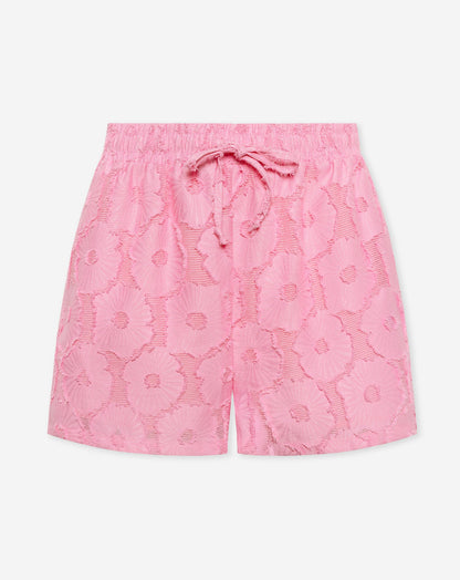 FLUFFY FLOWER JACQUARD SHORTS ROZE