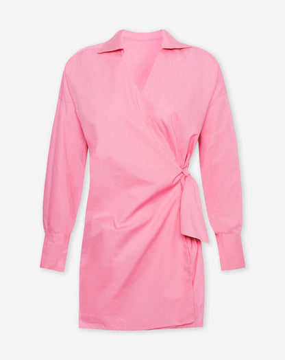 JANE WRAP BLOUSE DRESS ROZE
