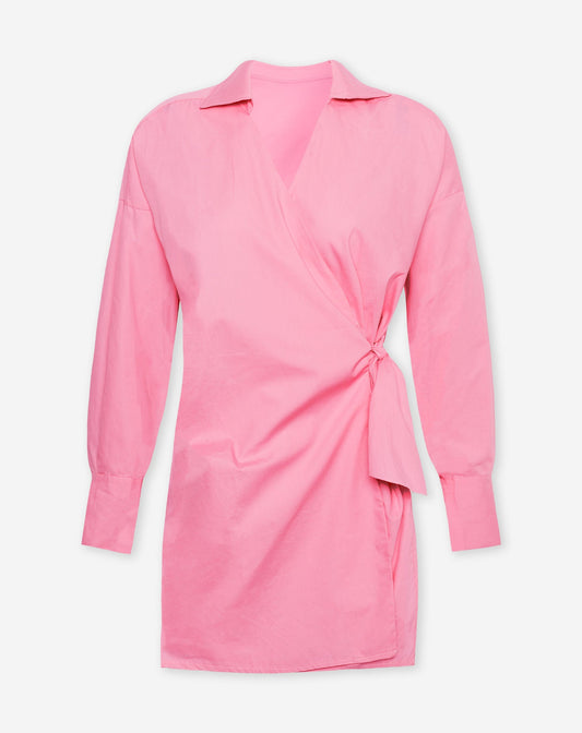 JANE WRAP BLOUSE DRESS ROZE