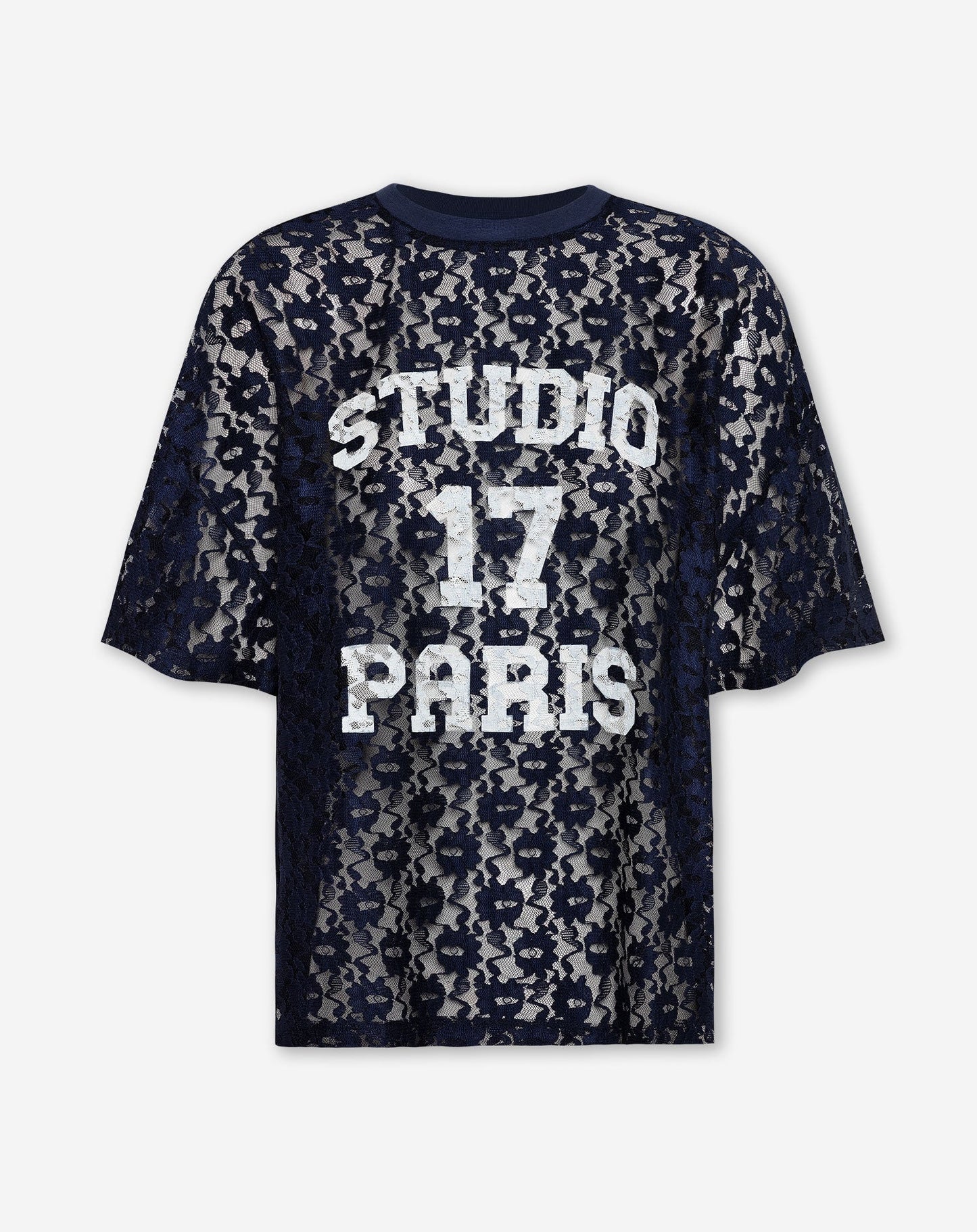 LACE STUDIO PARIS OVERSIZED TEE MARINEBLAUW