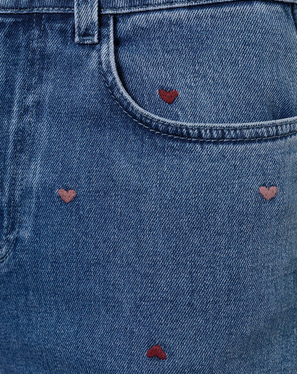HEART MIX BOOTCUT JEANS ROOD