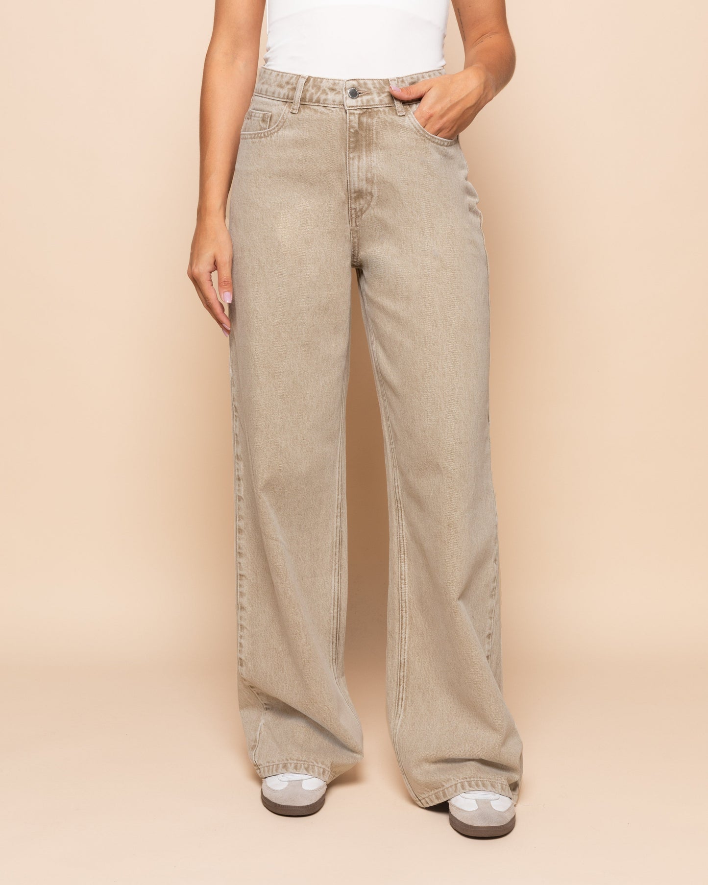 SIERRA WIDE LEG JEANS BEIGE