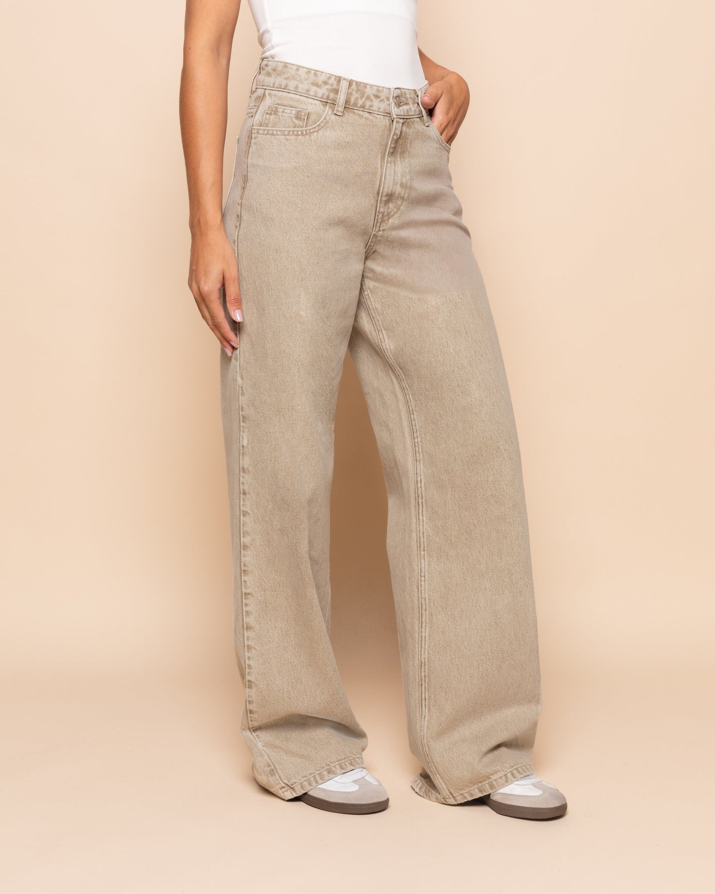 SIERRA WIDE LEG JEANS BEIGE