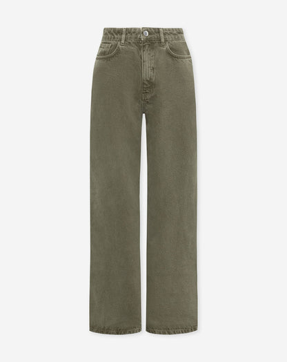 SIERRA WIDE LEG JEANS OLIJFGROEN