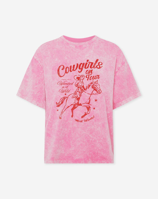 COWGIRLS OVERSIZED TEE ACID ROZE