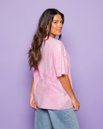COWGIRLS OVERSIZED TEE ACID ROZE