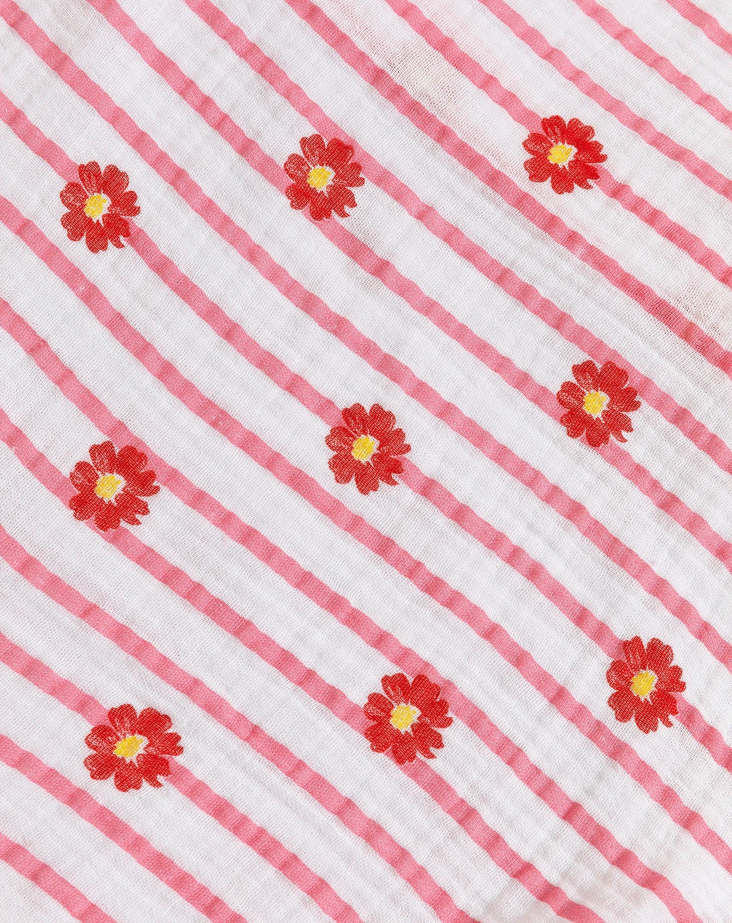 FLOWER STRIPE MOUSSELINE BLOUSE ROZE