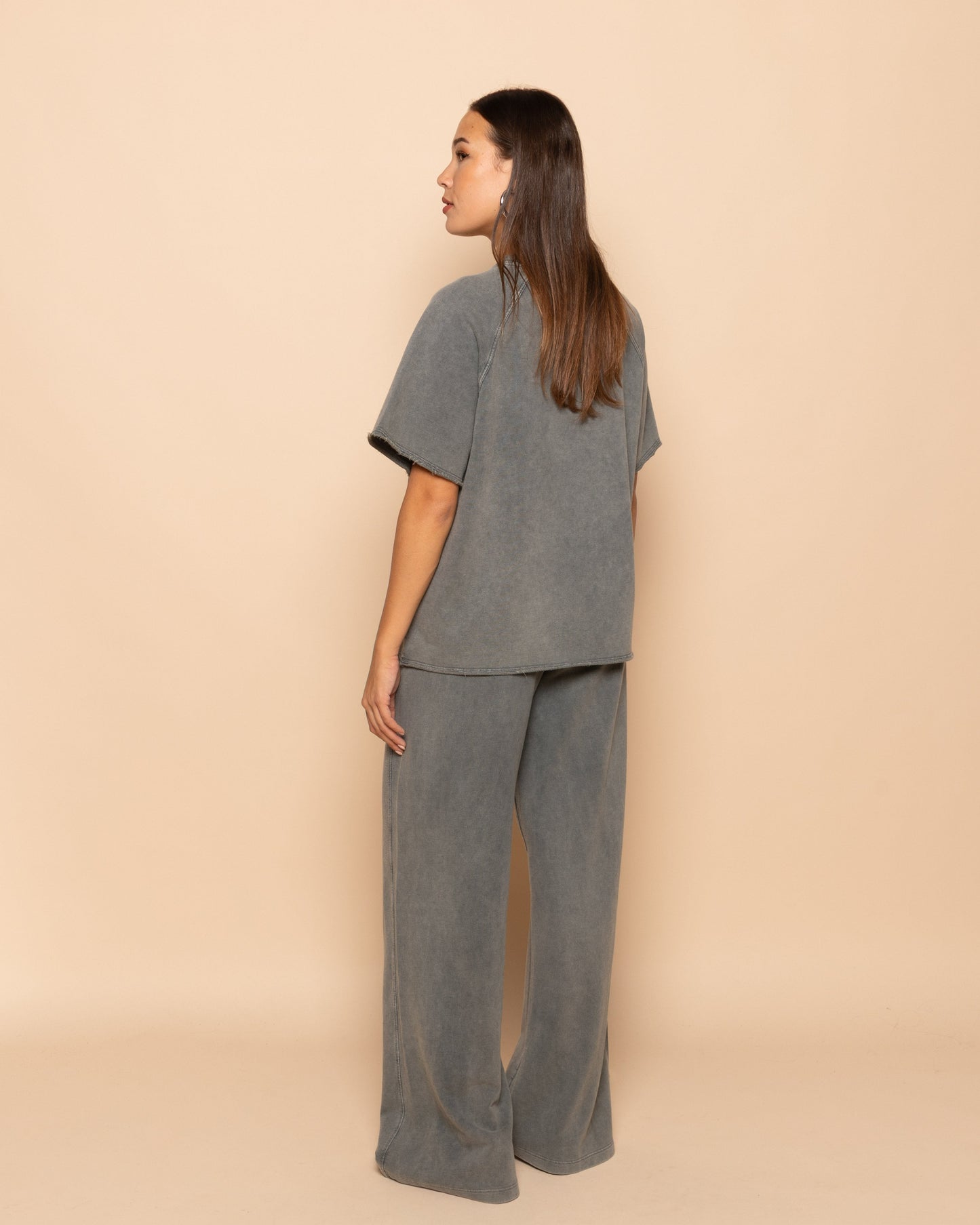 AMOUR SHORT SLEEVE SWEATER ACID GRIJS