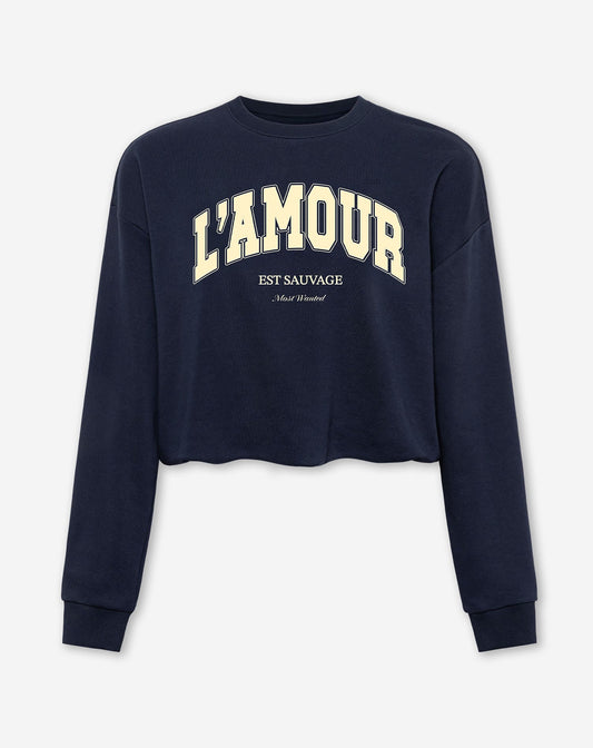 L'AMOUR BUBBLE HEM SWEATER MARINEBLAUW