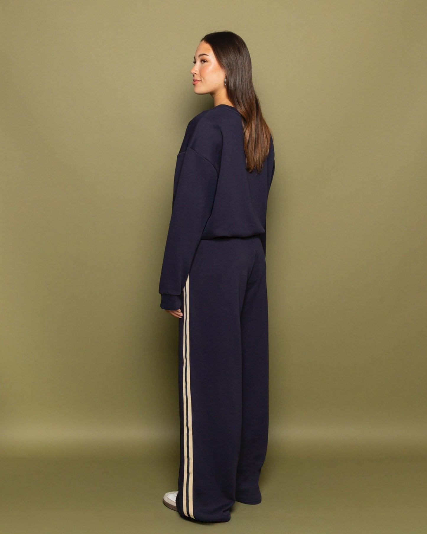 WIDE LEG TAPE SWEAT PANTS TALL MARINEBLAUW