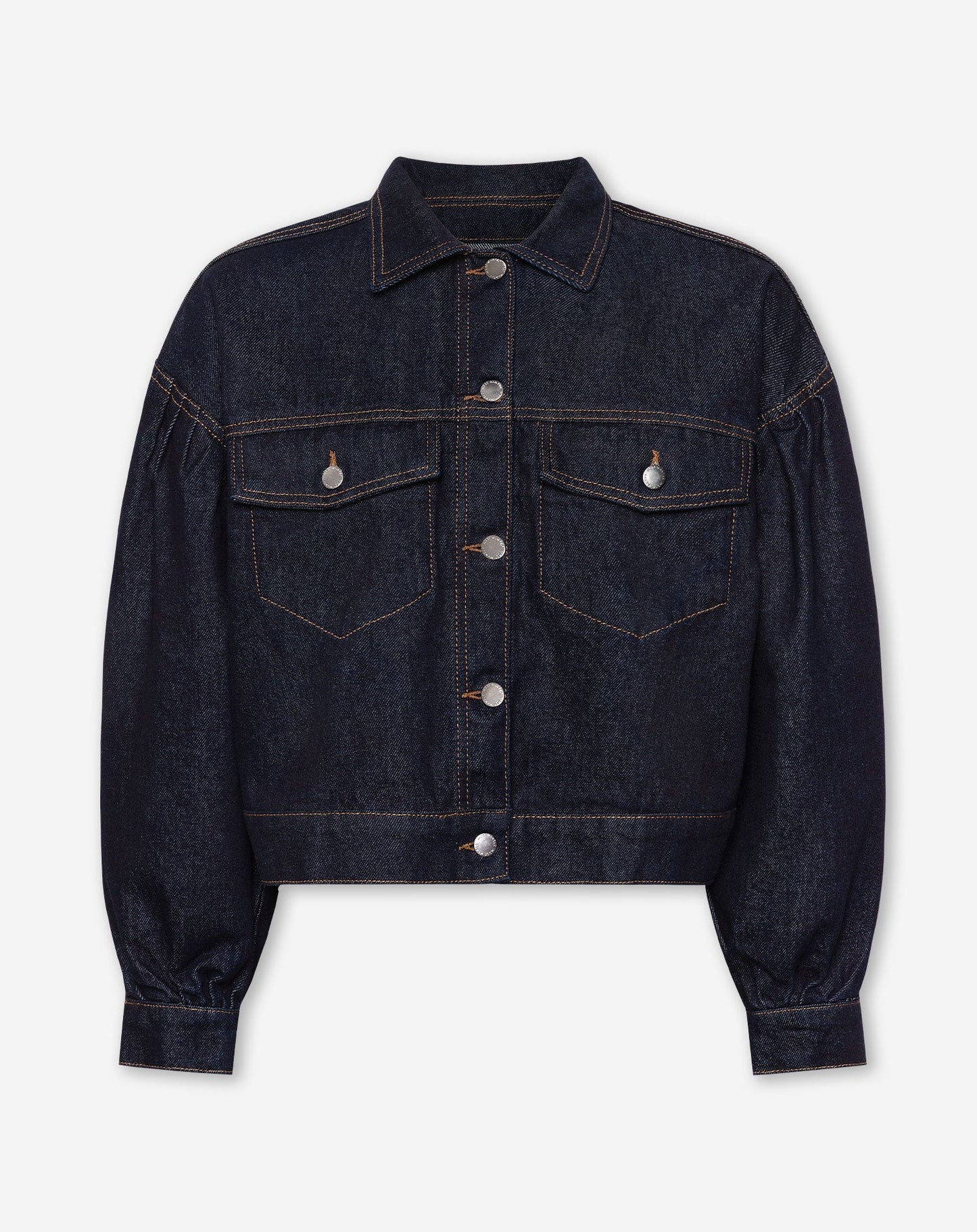 DENIM BALLOON JACKET DONKERBLAUW