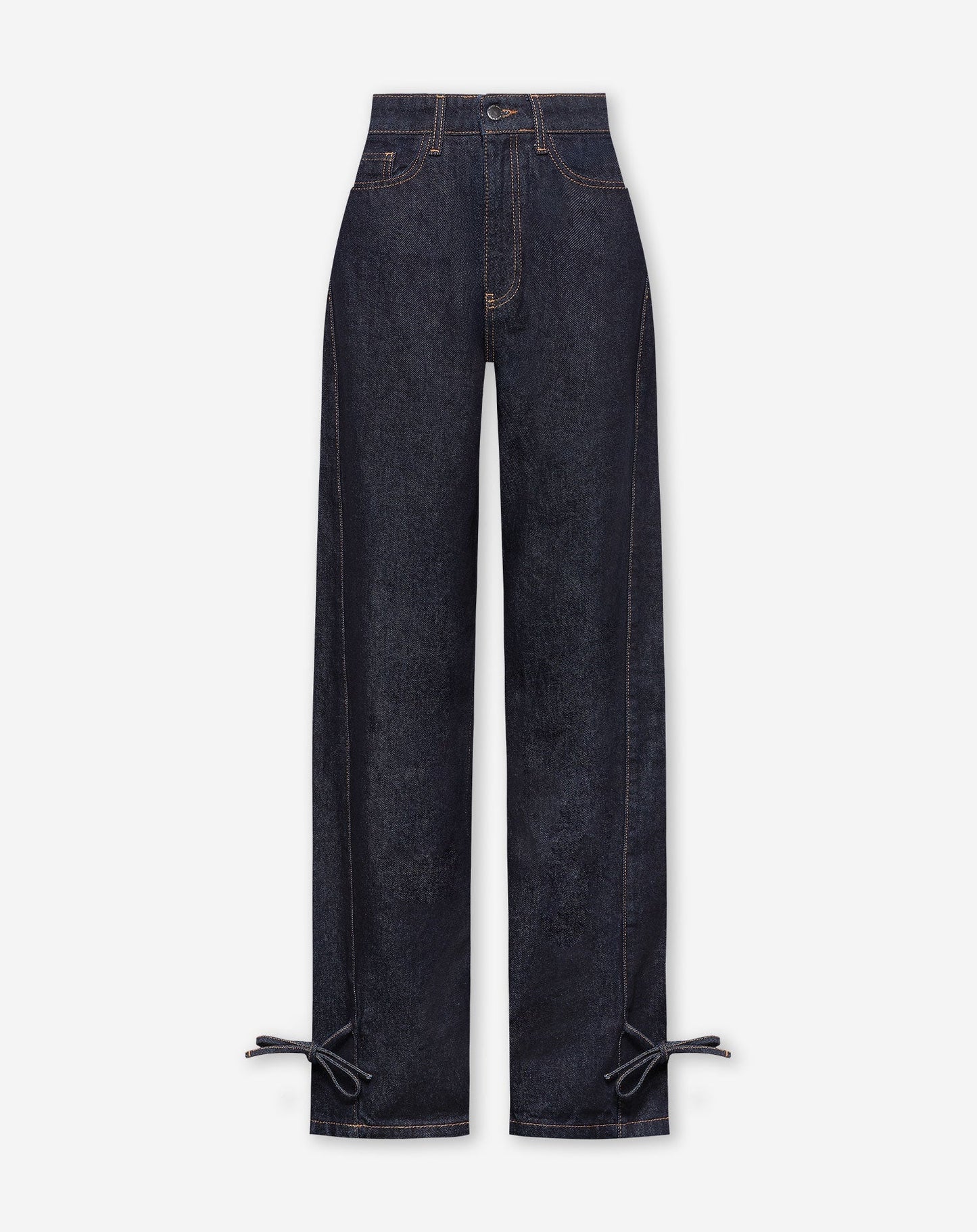 BOW STRAIGHT LEG JEANS DONKERBLAUW