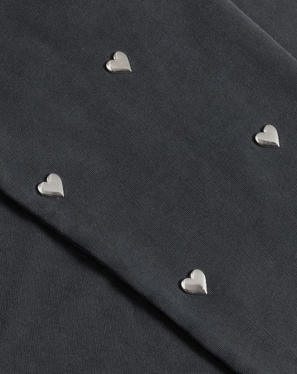 HEART STUD SLEEVE OVERSIZED SWEATER ACID GRIJS