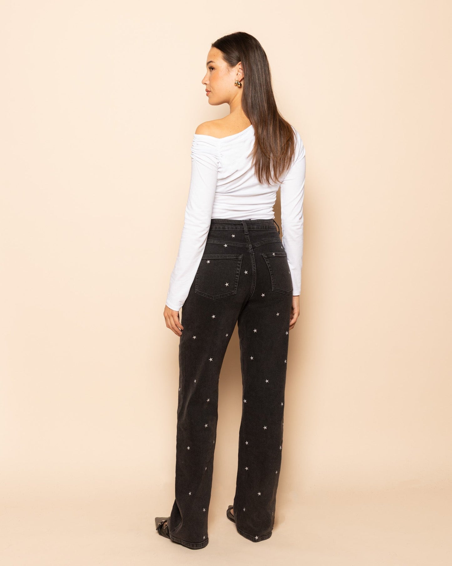STAR LUREX BOOTCUT JEANS GRIJS