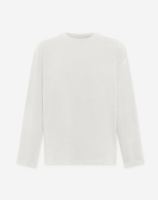 BASIC LONG SLEEVE OVERSIZED TEE CRÈME