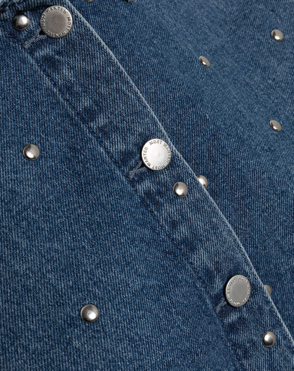 BIG STUD DENIM JACKET BLAUW
