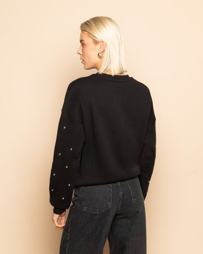 BOLD STUDS SWEATER ZWART