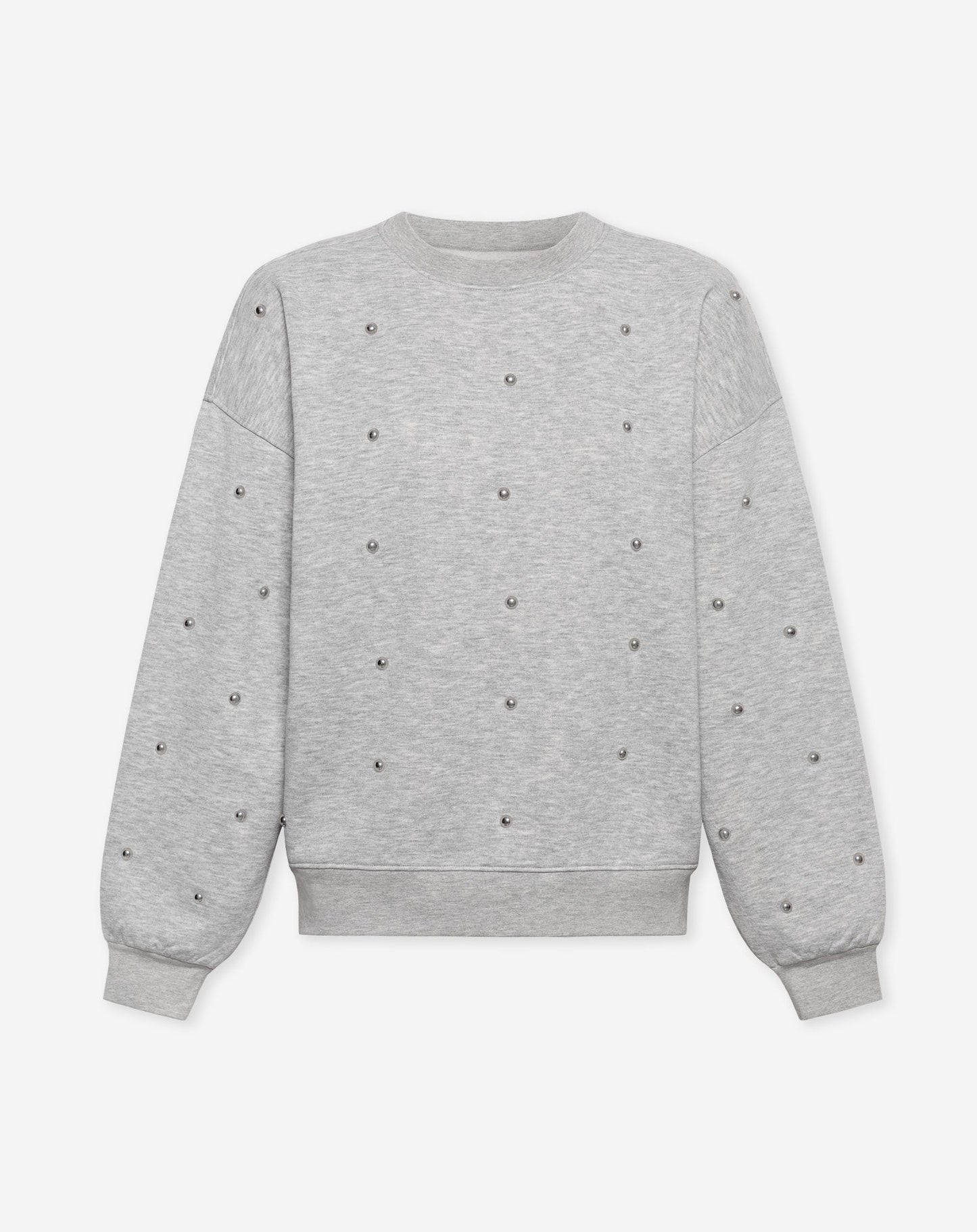 BOLD STUDS SWEATER LICHTGRIJS MELANGE