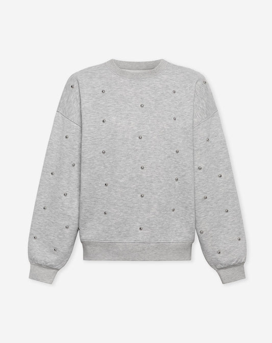 BOLD STUDS SWEATER LICHTGRIJS MELANGE