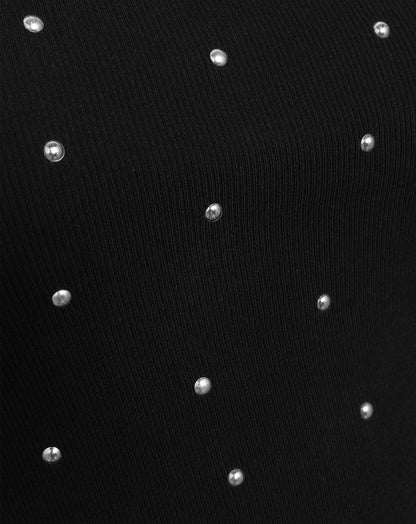ALLOVER STUDS RACERBACK TOP ZWART