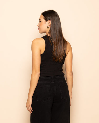 ALLOVER STUDS RACERBACK TOP ZWART