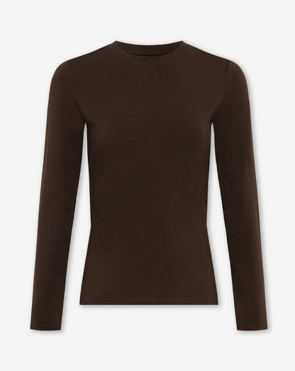 BASIC LONG SLEEVE FITTED TOP BRUIN