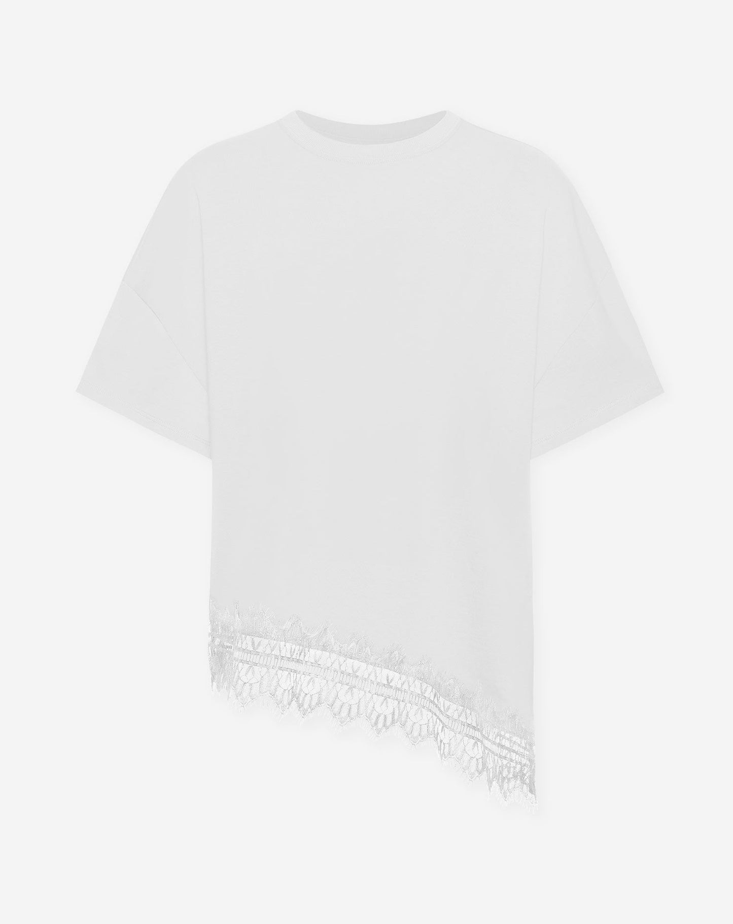 LACE BORDER OVERSIZED TEE CRÈME