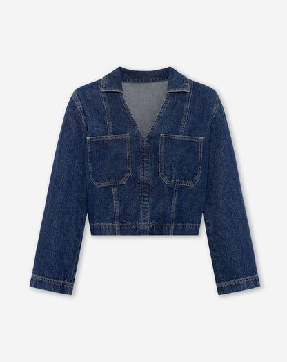 NORE LONG SLEEVE TOP DONKERBLAUW