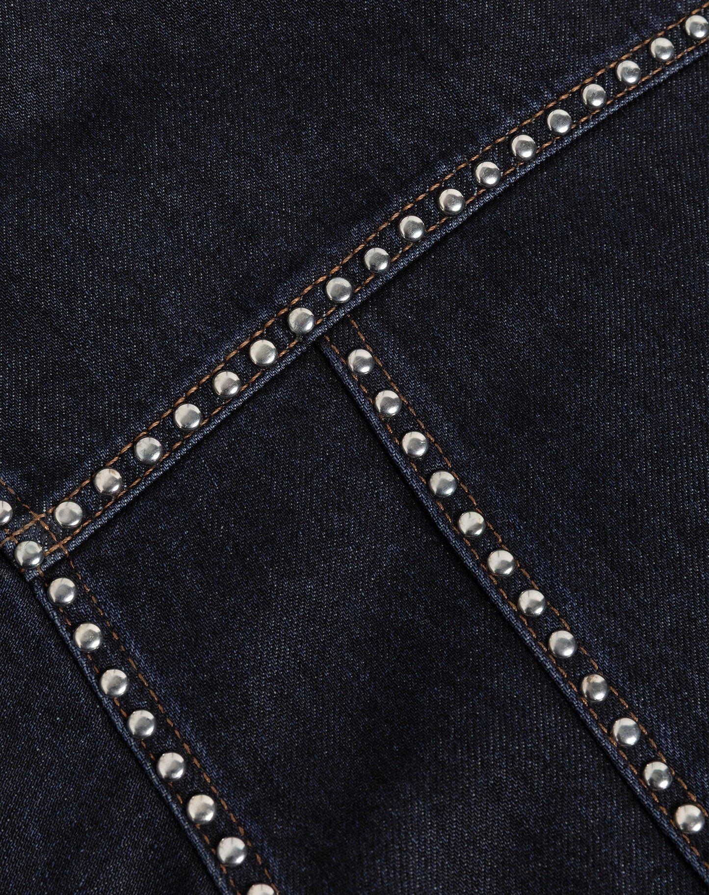 LIA STUD DENIM JACKET DONKERBLAUW