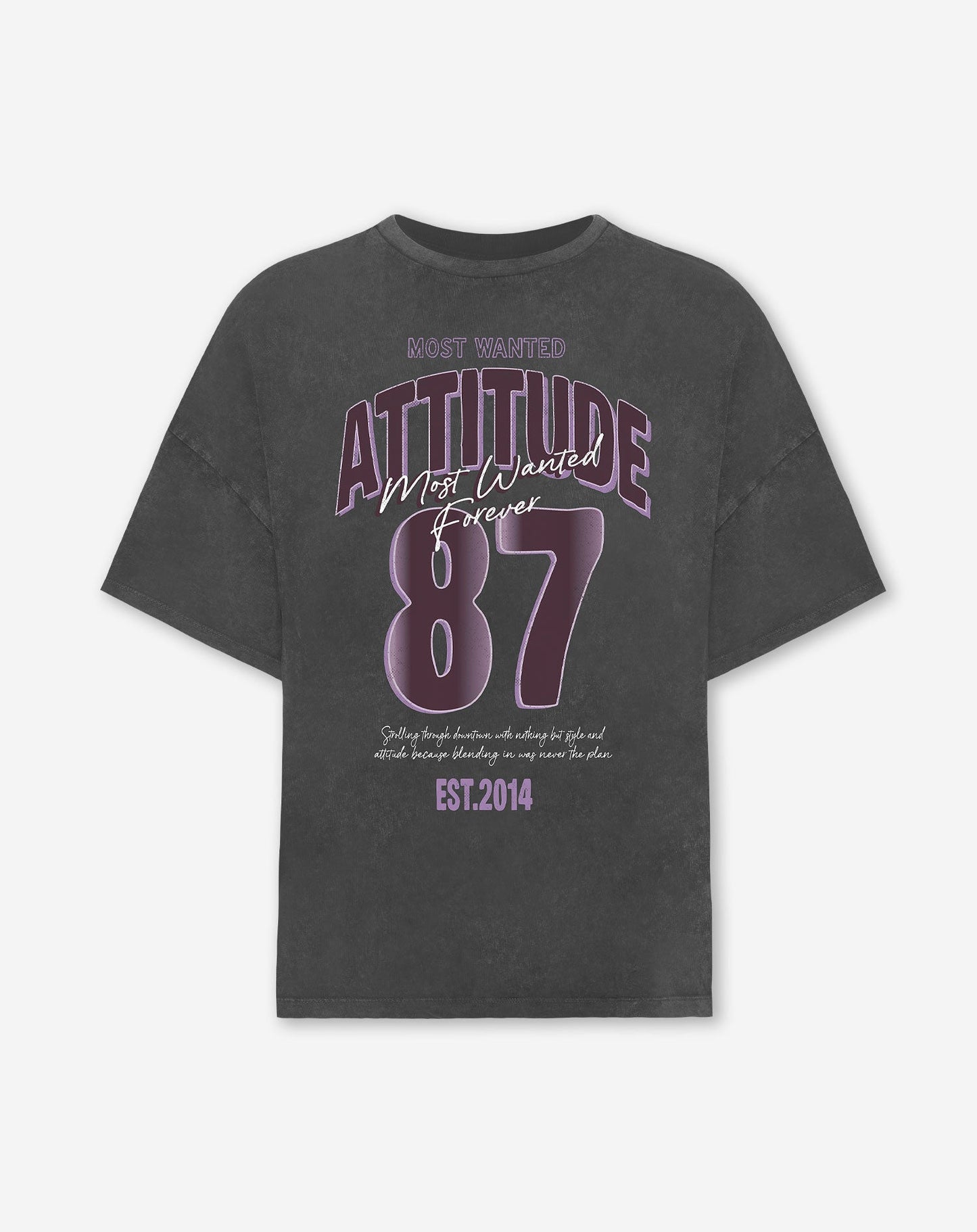 ATTITUDE OVERSIZED TEE ACID GRIJS