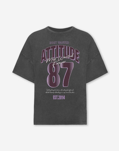 ATTITUDE OVERSIZED TEE ACID GRIJS