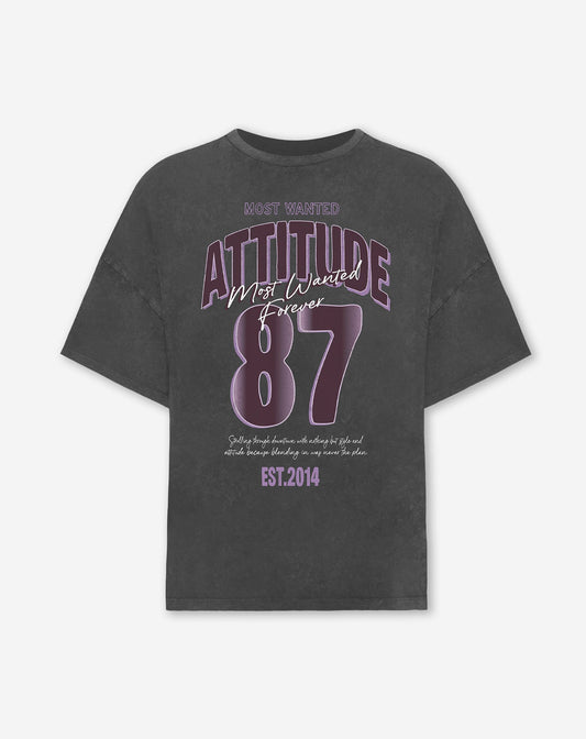 ATTITUDE OVERSIZED TEE ACID GRIJS