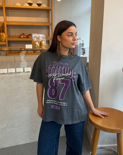 ATTITUDE OVERSIZED TEE ACID GRIJS